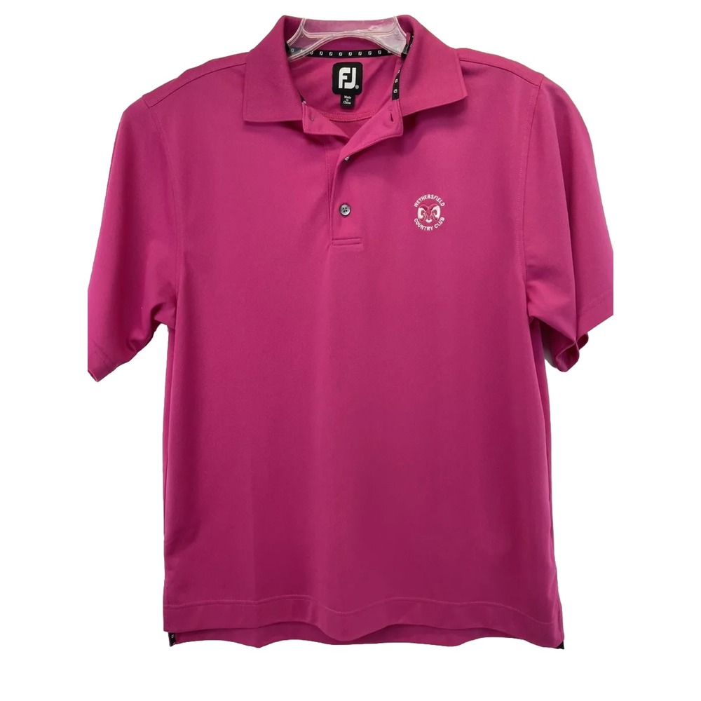 FJ Footjoy Wethersfield C. C. Mens Medium Magenta‎ Golf Polo Shirt (Y21) NW/OTs